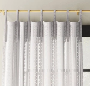 54"x84" Lichtfilter Boho Diamant Clip Vorhang Panel weiß - Threshold™ T101 - Bild 1 von 4