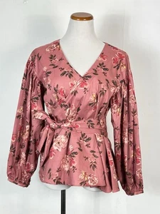 Blusa envolvente manga larga Lovers and Friends Barnes rosa ámbar estampado floral XS - Imagen 1 de 9
