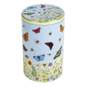 Emma Ball Large Butterfly Caddy Canister Tin Craft Kitchen Storage Flowers - Picture 1 of 1