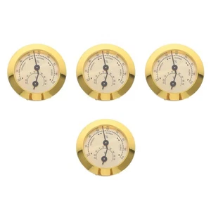  Medidor de temperatura de humedad de cigarros redondo 4 piezas 50 mm termómetro integrado preciso - Imagen 1 de 12