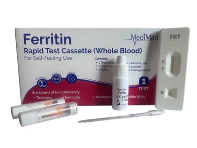 MEDIMAD Anemia Test Iron Deficiency Anaemia Ferritin in Blood Test - Results in 5 mins