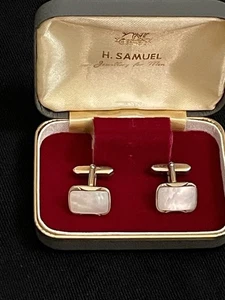Vintage Stunning Mother of Pearl/Silver gilt Stratton Cufflinks in Original Box - Picture 1 of 5