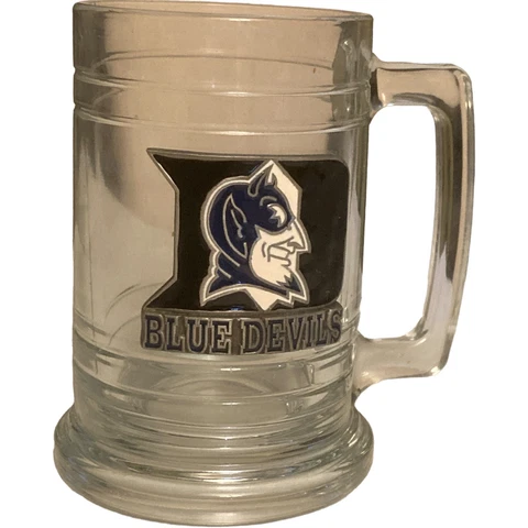 Duke Blue Devils Glass Mug Detailed Pewter Surface Tankard Coack K Durham Cover