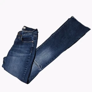 YMI Jeans Womens Size 1 Boot Cut Low Rise Medium Wash Ripped Denim Pants Juniors - Picture 1 of 7