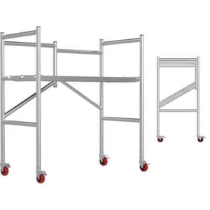 4 ft. x 2 ft. Galvanized Pipe Rolling Scaffolding Work Platform Wheels 500 - Picture 1 of 7
