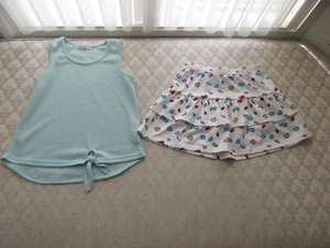 Ensemble débardeur sans manches et jupe à plusieurs niveaux Sunshine Swing Fun fille 2 pièces, taille US 12 - Photo 1/13
