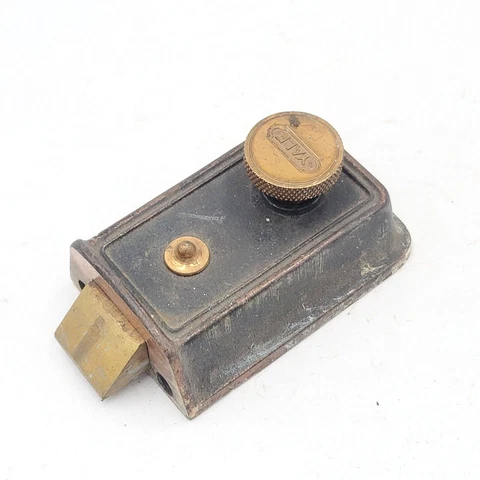 Vintage YALE Surface Rim Night Lock Latch No Keeper Reclaimed Salvage YB Cover