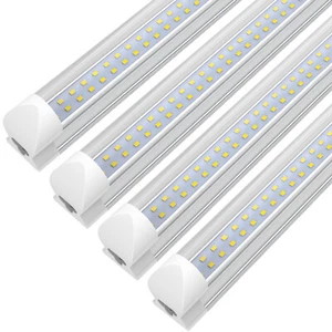 T8 4FT 8FT LED Shop Light Fixture 4 Foot 8 Foot LED Tube Light 36W-120W LED Bulb - Picture 1 of 20