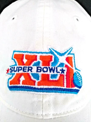 Boné chapéu Super Bowl XLI branco com logotipo SB Colts vs Bears Payton Manning MVP - Imagem 1 de 4