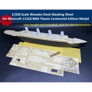 Hoja de enmascaramiento de cubierta de madera a escala 1/350 para minicraft 11318 RMS modelo Titanic - Imagen 1 de 4