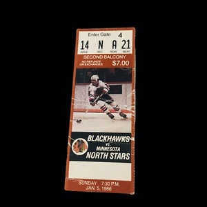 CHICAGO BLACKHAWKS VS MINNESOTA NORTH STARS TICKET VINTAGE JAN 5TH 1986 - Picture 1 of 2