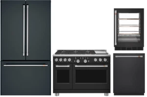 GE Cafe Matte Black Package with 48" Dual Fuel Range  - Picture 1 of 5