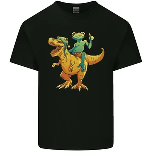 Camiseta de algodón para hombre T-Rex and a Frog Dinosaur - Imagen 1 de 21