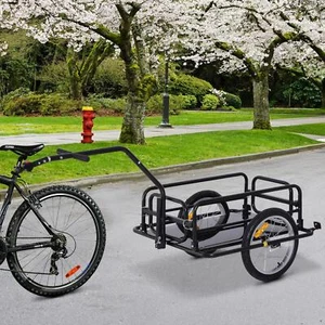 Carro remolque de carga plegable para bicicletas con enganche de poste de asiento - negro hasta 88 libras - Imagen 1 de 12