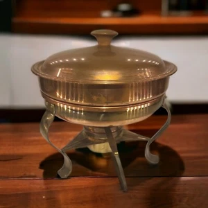Vintage Persian Copper Fondue Set Chaffing Dish 5 Pieces Mid Century Modern - Picture 1 of 14