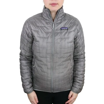 Abrigo Chaqueta Patagonia Micro Puff Cremallera Completa Acolchado Aislante Mujer Gris Medio Foto 1 de 4
