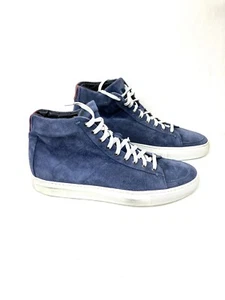 Baldinini High Top Men's Leather Suede Bleu Sneakers Size EUR 41 US 8 UK 7 - Picture 1 of 14