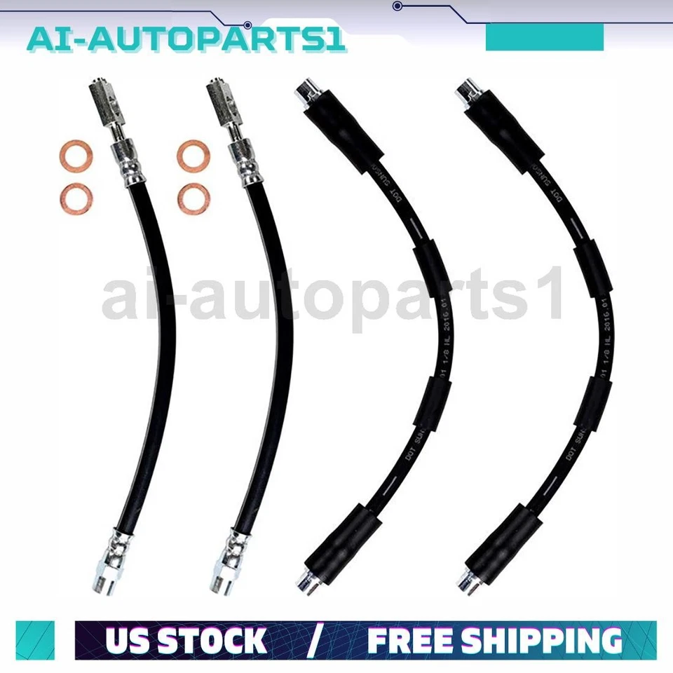 Manguera hidráulica de freno trasero delantero 4 piezas para Audi A8 Quattro 2000 2001 2002 2003 Foto 1 de 4