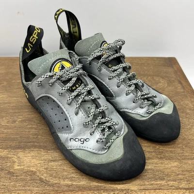 La Sportiva Nago Gray Rock Climbing Shoes Sz 6W 5M Lace Up Made In Italy Foto 1 de 4