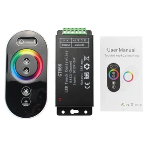 GT666 RGB LED Strip Lights Controller + Wireless RF Touch Remote DC 12V-24V 18A - Picture 1 of 10
