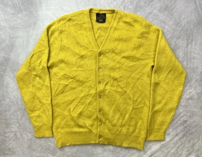 Cardigã suéter vintage Sears Mohair XL alto amarelo mostarda Kurt Cobain raro - Imagem 1 de 4