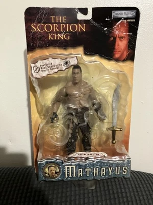 Jakks Pacific The Scorpion King Mathayus 2002 caja DMG tapa de tarjeta dañada Foto 1 de 4