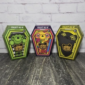 Deddy Bears 5 inch Coffin Plush Series 2 Set of 3 Frankenbear Muertobear Zombat - Picture 1 of 7