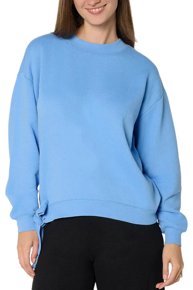 Sudadera para mujer Peace Love World de felpa francesa cerúlea Foto 1 de 1