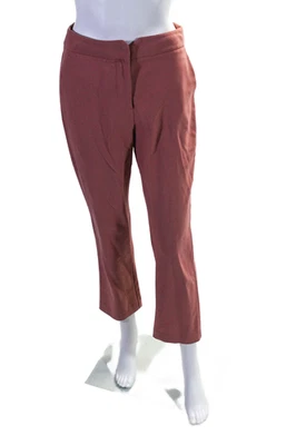 Rebecca Taylor Women's Hook Closure Flat Front Straight Leg Pants Pink Size 2 - Image 1 of 4