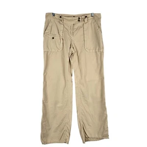 Tommy Hilfiger Wide Leg Pants Womens 8 Khaki Cargo Cotton Ripstop Gorpcore Y2K - Picture 1 of 19