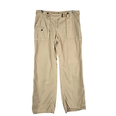 Tommy Hilfiger Pantalones Pierna Ancha Mujer 8 Caqui Carga Algodón Ripstop Gorpcore Y2K Foto 1 de 4