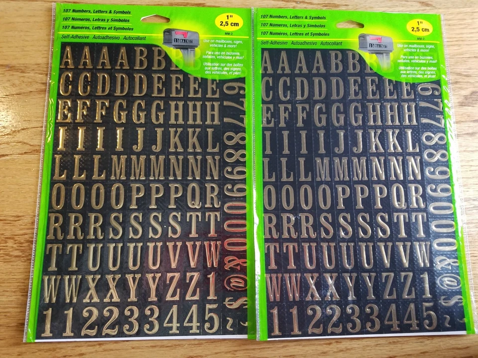 LETRAS NÚMEROS SÍMBOLOS Autoadhesivo Pegajoso Hy-Ko 1" 2" 3" Negro Azul Dorado NUEVO Foto 1 de 1