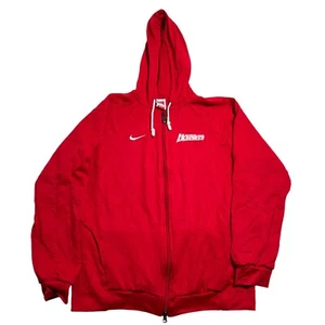 Vintage Nike Team Track Jacket Womens Large Red Full Zip Hood Embroidered Swoosh - Bild 1 von 6