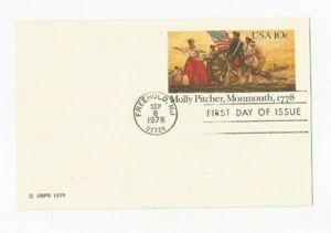 US Postage Postcard 1978-09-08 Freehold NJ Postmark 1st Day Iss Molly Pitcher - Picture 1 of 1