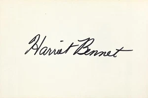 HARRIET BENNET Signed Autographed 4x6 INDEX CARD Rollin' Plains ZIEGFELD GIRL - Picture 1 of 6