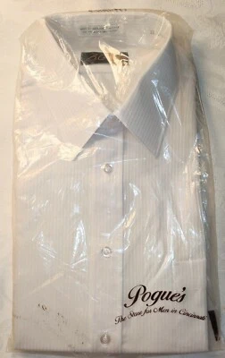 Camisa de vestir blanca manga corta Pogue's B Cellini nueva con etiquetas de colección talla 16 años 70 80   Foto 1 de 4