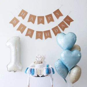 Baby Boy 1st Birthday Decorations With Birthday Crown, Highchair Banner - Picture 1 of 9