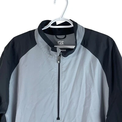 Cutter & Buck Mens WeatherTec Golf Jacket 2XL Gray Black Stretch 1/2 Zip Pullove - Image 1 of 4