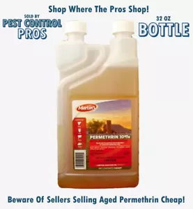 32 oz Permethrin 10% Kills Fleas Flies Lice Mites Ticks Use on Livestock n Pets - Picture 1 of 6