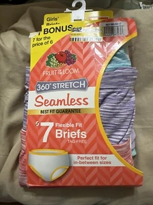 NEW Fruit of the Loom Girls 7 Pk Seamless Flexible Fit BRIEFS Panties Size 6/8 - Picture 1 of 2