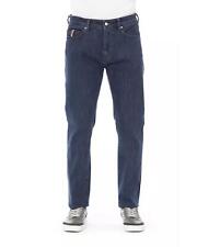 Logo Button Regular Man Jeans with Tricolor Insert and Contrast Stitching W32