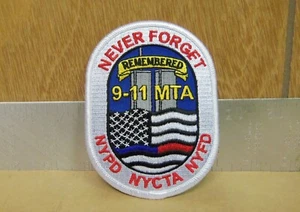 Never Forget - Remembered 9-11 Embroidered Patch - Picture 1 of 4