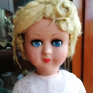 Bambola Athena in celluloide anni 40. Altezza 65 cm - Foto 1 di 8