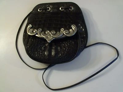 Bolso de cocodrilo Glen Miller para Ann Turk de cuero negro en relieve  Foto 1 de 4
