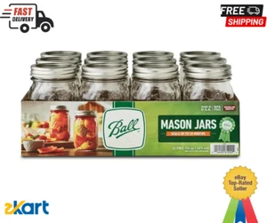 Ball Regular Mouth 16oz Pint Mason Jars with Lids & Bands, 12 Count Mason Jars - Picture 1 of 7