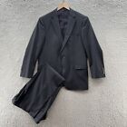 Brooks Brothers Suit Mens 40R Charcoal Gray Blue Stripe Wool Blazer 34X29 Pant