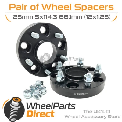 Bolt-On Wheel Spacers (2) 5x114.3 66.1 25mm for Infiniti M35 04-10 - Image 1 of 3