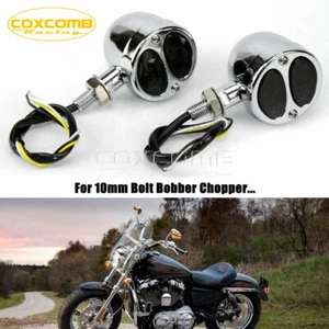 Motorcycle LED Turn Signal Lights Amber&White Lamp For Honda Bobber Cafe Racer - Foto 1 di 8