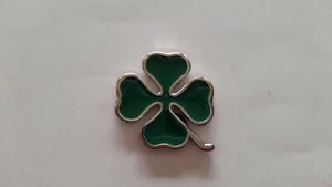 ALFA ROMEO QUADRIFOGLIO VERDE Chromed metal enamel green emblem 30 mm. - Picture 1 of 3