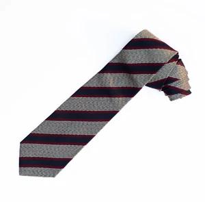 Ermenegildo Zegna Herren Designer Seidenkrawatte: gestreift silber weinrot blau - Bild 1 von 5